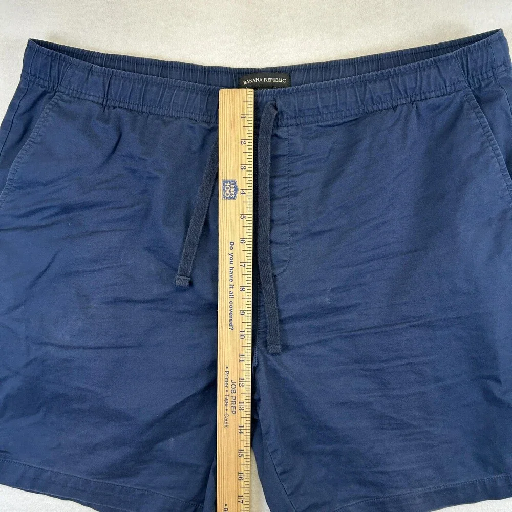 Banana Republic Chino Shorts Mens XL Blue Stretch Drawstring 7